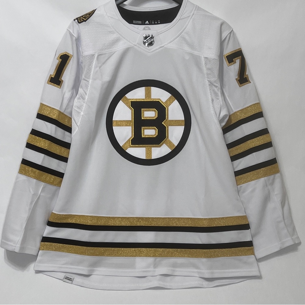 Adidas Hockey Boston Bruins Jersey White Gold‎ Taylor Hall 100th Size 52